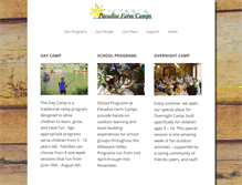 Tablet Screenshot of paradisefarmcamps.org